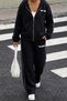 Women's Hooded Three-Thread Ruffled Oversize Tracksuit Set - 5