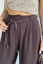 Women's High Waist Pleated Palazzo Pants with Accessory Detail - 5