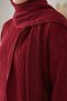 Hair Braided Scarf Tunic Trousers Hijab Knitwear Three-Piece Set - 4
