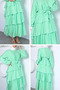 Ruffled Hijab Dress with Elastic Waist and Belt Detail - 3