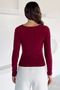 Women's Draped V-Neck Blouse - 5