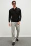 Half-Zip Striped Polo Collar Knit Sweater - 4