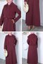 Long Sleeve Dress with Elastic Waist and Zippered Vest, Islamic Clothing, Two-Piece Set - 4