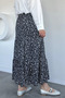 Patterned Chiffon Hijab Skirt with Elastic Waist - 5