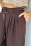 Women's High Waist Pleated Palazzo Pants with Accessory Detail - 6