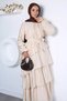 Ruffled Hijab Dress with Elastic Waist and Belt Detail - 5