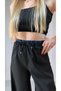 Black Plaid Detailed Shalwar Trousers - 5