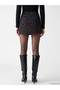 Black Belted Polka Dot Crepe Mini Skirt - 4