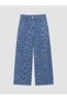 Peak New Season Indigo Regular-Fit Leopard Print Girls' Jeans