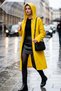 Yellow Color Eva Fabric Hooded Women's Raincoat - 3