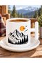 Minimalist Nature-Themed Coffee Cup with Mountain and Forest Views - 2