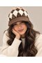 Baklava Pattern Mohair Woven Visor Winter Hat