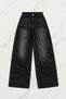 Baby Angel Stone Embroidered Vintage Washed Wide Leg Loose Fit Baggy Jean Denim Trousers - 3