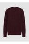 Peak New Season Burgundy Crew Neck Men's Knitwear Sweater - 2