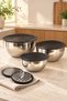 9 Pieces Mixing and Storage Bowl with Grater (16-20-24 cm) - 2
