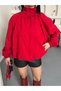 Women's Lycra Dabl Fabric Oversized Jacket with Collar Tie - 4