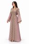 Women's Long Caftan with Shiny Stones and Embroidery Work - 3