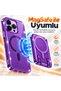 Glitzora Glitter Case Compatible with iPhone 16 Pro Max + Magnetic Card Holder Purple, Magsafe Compatible, Camera Protection, Double Set - 3