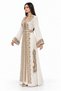 Ladies Long Caftan with Embroidery and Shiny Stone Work - 3