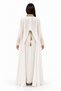 Women's Long Kaftan with Hand Embellishments and Open Book Collar Design - 4