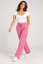 Women's Pink 100% Cotton Solid Color Sweatpants - 4