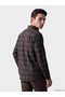 Ozmarka New Season Brown Regular Fit Plaid Gabardine Men's Shirt - 3