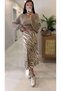 Kolres Beige Zebra Patterned Satin Skirt - 7
