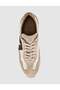 Genuine Leather Beige Brown Detailed Women's Sneaker Shoes - 6