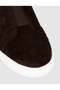 Genuine Leather Brown Suede Laceless Men's Sneaker Shoes - 5
