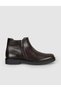 Genuine Leather Dark Brown Zippered Men's Boots