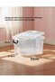 Storage Box – Heavy Duty Plastic Storage Box with Lockable Lid & Wheels, Clear Organizer Bin for Clothes, Tools & Home, Office, 33L - 4
