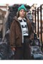 Long Sleeve Hooded Zipper Coat with Pockets