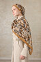 Mustard Poppy Pattern Kraş Shawl