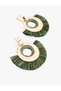 Tasseled Geometric Straw Earrings - 2