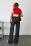 Women's Elastic Waist Çimalı Selanik Wide Leg Pants Anthracite - Mw0000527 - 4