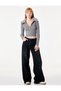 Faux Fur Collar Long Sleeve Zippered Crop Knitwear Cardigan