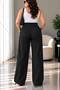 Women's Plus Size High Waist Single Pleated Palazzo Pants with Pockets Stretch Fabric - 2