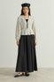 Pleated Top Buttoned Self-Striped Linen Blouse - 2