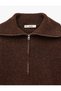 Wool Blend Stand Collar Long Sleeve Zippered Knitwear Cardigan - 8