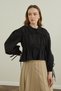 Modal Gathered Lace-Up Blouse - 4