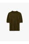 Cashmere Blend Stand Collar Short Sleeve Wool Sweater
