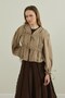Modal Gathered Lace-Up Blouse - 8