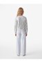 Long Sleeve Crew Neck Sequined Striped Knit Sweater - 3