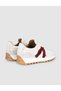 Genuine Leather White Claret Red Detailed Women's Sneaker Shoes - 3