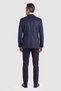 Dark Navy Blue Suede Textured Buttoned Blazer Jacket - 2
