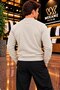 Men's Regular Fit Crew Neck Embroidered Knit Sweater - 4