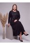 Crew Neck Silk Cupra Garnished Crystal Fabric Full Length Dress - 2