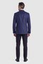 Navy Blue Suede Textured Buttoned Blazer Jacket - 2