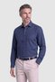 Navy Blue Pinstripe Long Sleeve Classic Collar Shirt - 4