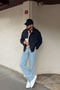 Yongi Asymmetrical Zipper Snap Detailed Oversize Men's Gabardine Jacket - 8